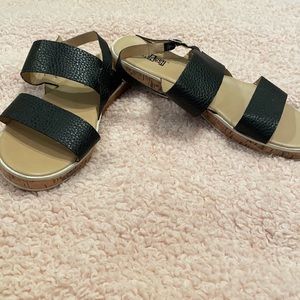 Black platform sandals